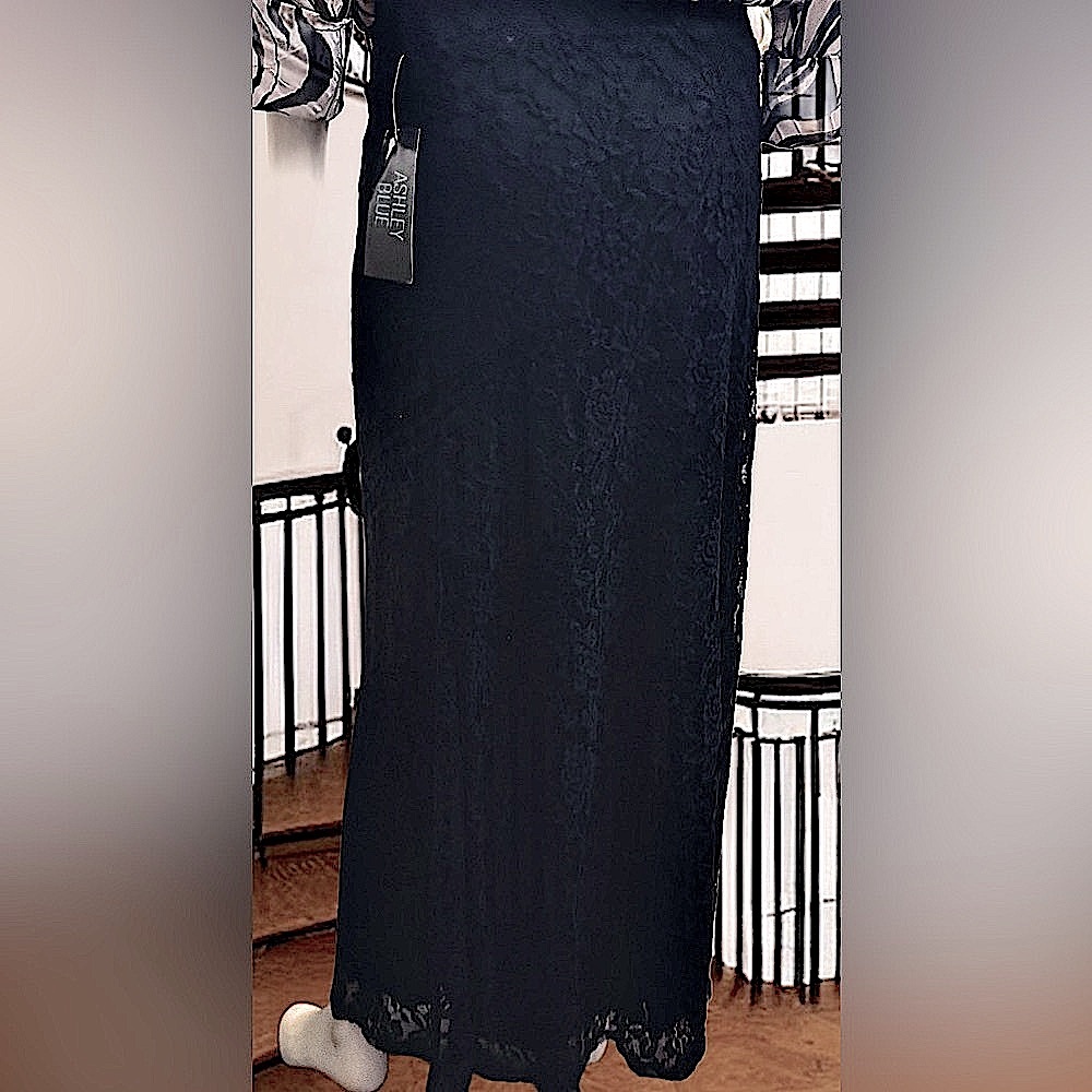 Ashley Blue Women's Black Lace Skirt